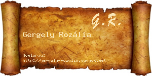 Gergely Rozália névjegykártya